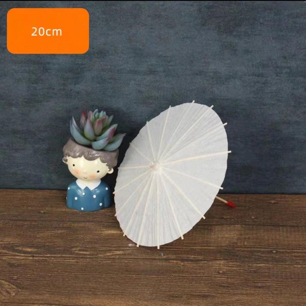 20cm-84cm Parasol Umbrellas Wedding Photo Cosplay Prop Paper Umbrella DIY Hand-painted White Umbrella Summer Whites Party Decor