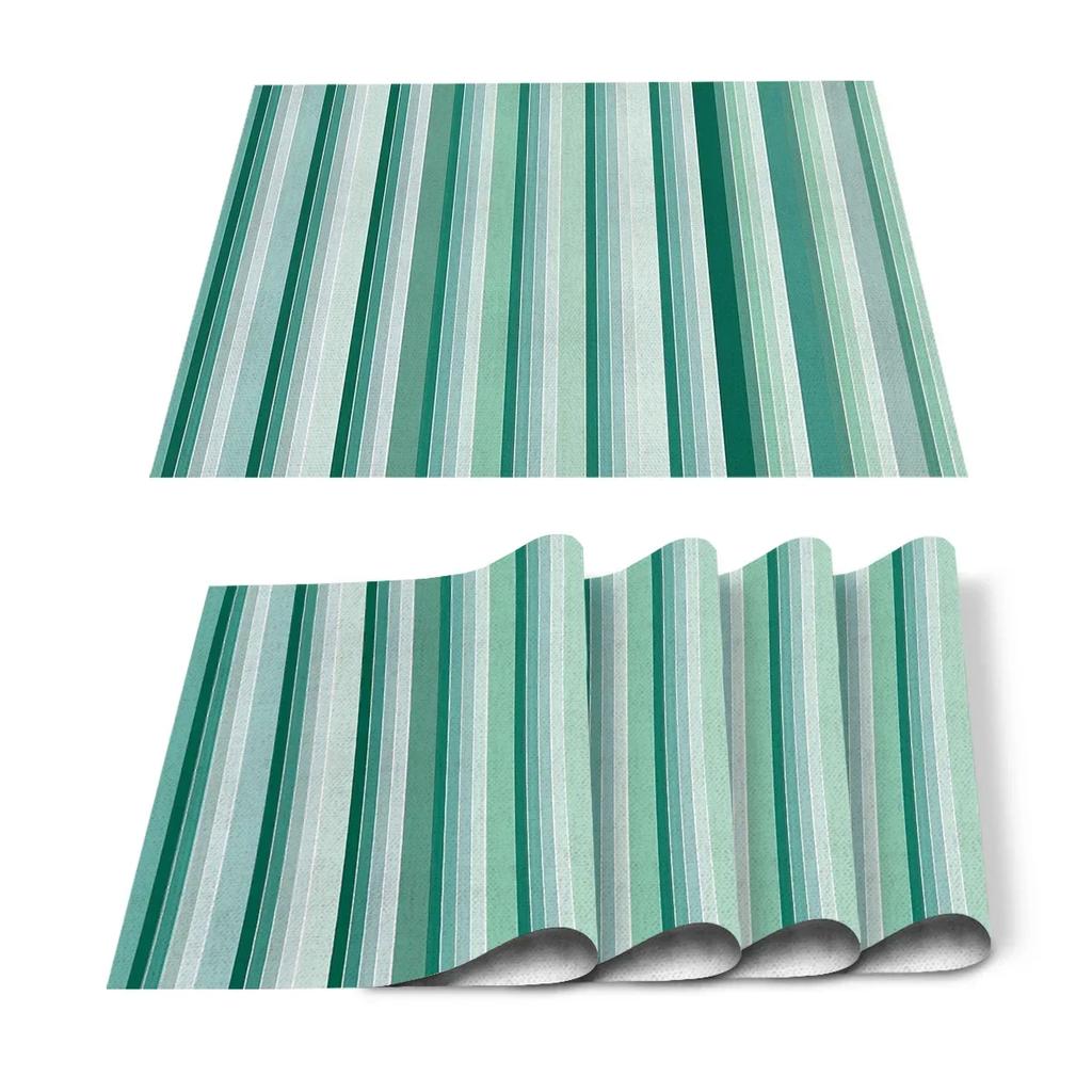 1PC Black White Stripes Pattern Table Mat Kitchen Decoration Placemat   For Wedding Dining Accessories