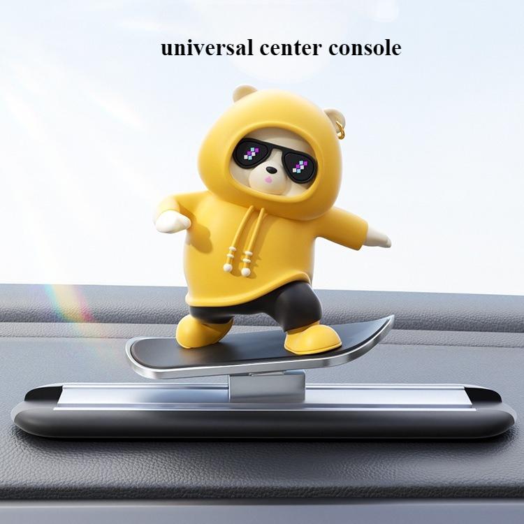 Ornamenti per Cruscotto Auto Orso Skateboard Orso che Scivola Orso Creativo Auto Cartone Animato Decorazione Interni Accessori Interni