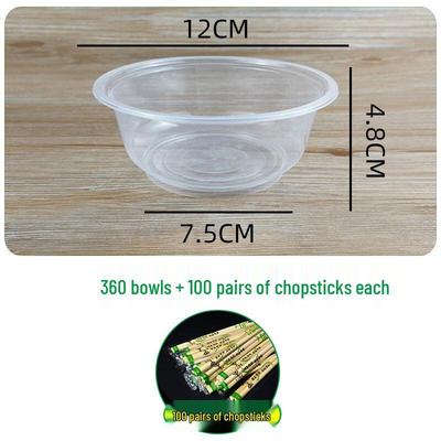 ZISIZ Disposable Plastic Bowl and Chopstick Set