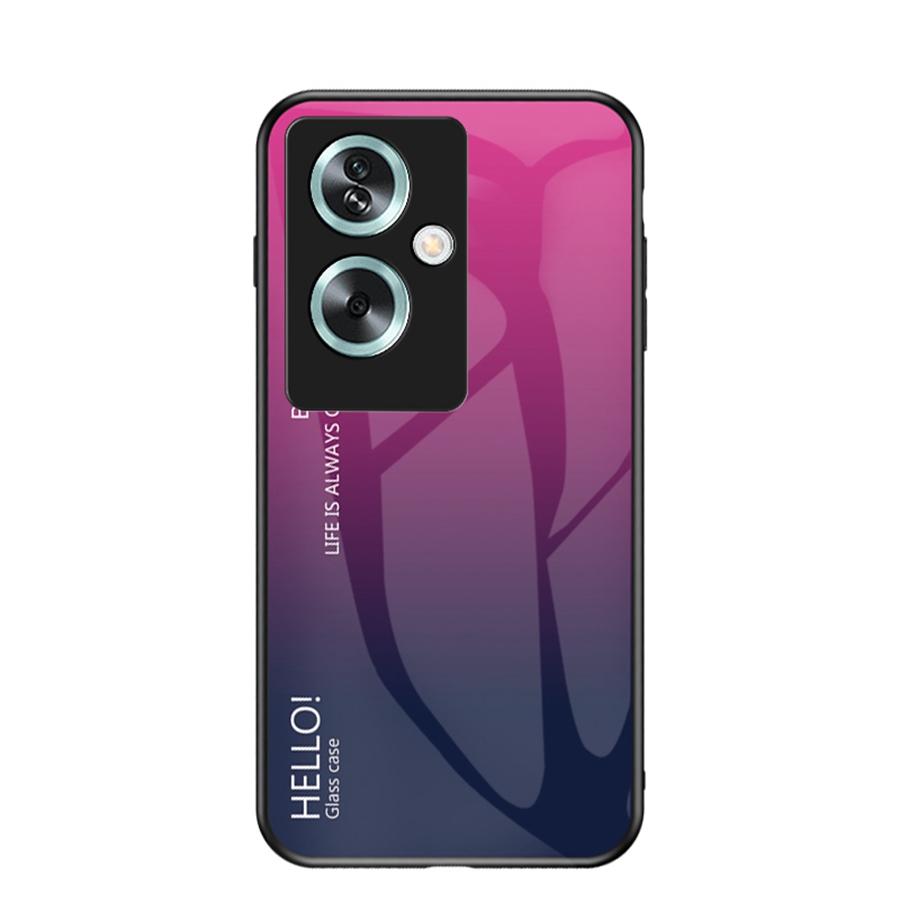 Fashion Gradient Tempered Glass Case For Vivo V30 V40 SE V25 V27 V23 Realme C65 C51 C61 OPPO A40 A98 A78 A79 A74 A80 5G A60 Colorful Back Phone Cover