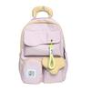 Handle Colorful Embroidered Design Color Blocked Student Backpack For Use Daily