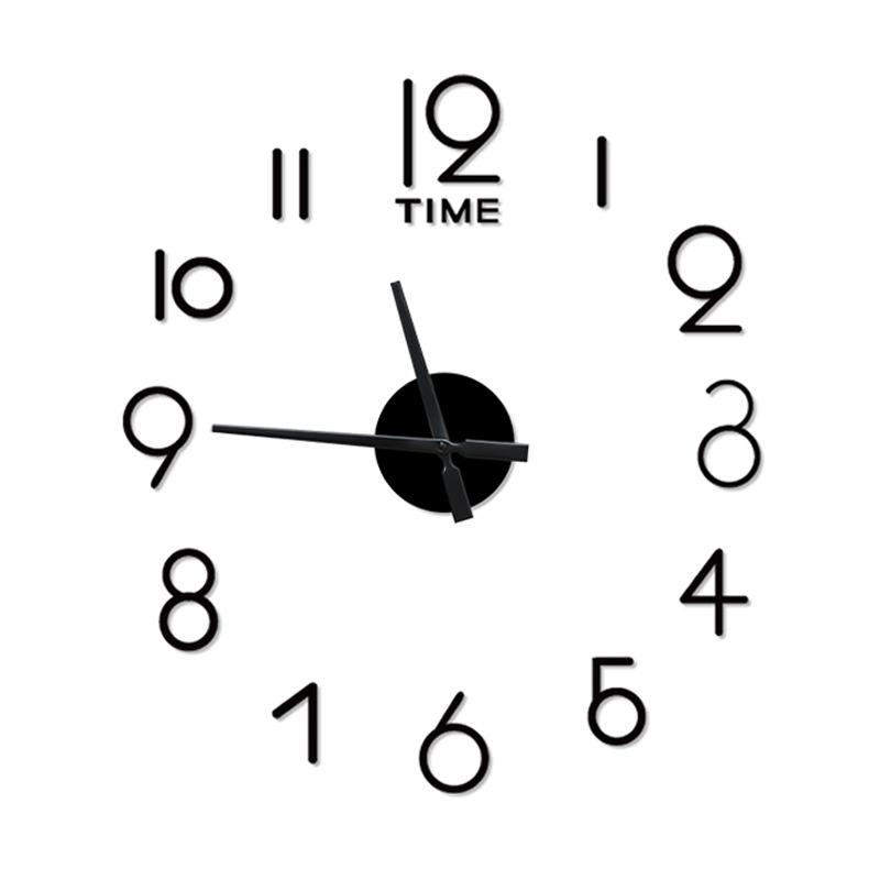 3D Frameless Wall Clock with Silent Movement and DIY Number Stickers for Home Decor, Living Room, Bedroom