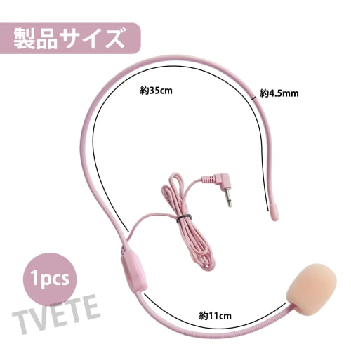 TVETE Wired Headset Microphone with 3.5mm Plug for Loudspeakers, Clip-on Microphone, Approximately 1.05 Meters Long, Clear Voice, Comfortable Compact