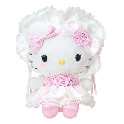 Sanrio Hello Kitty Plüschtier für Kinder ab 3 Jahren und 009717 (Weiße Rüsche) hoch,