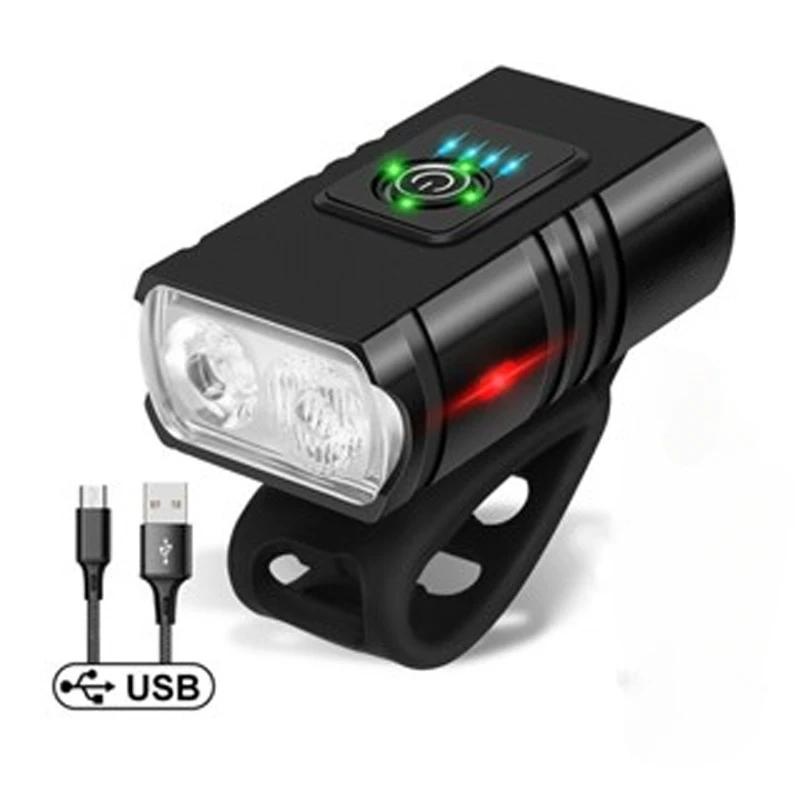 LED Bikes Lights Bike Flashlight USB Rechargeable Front Bicycle Light Lightweight Night Rider Cycling Headlight for Mountain