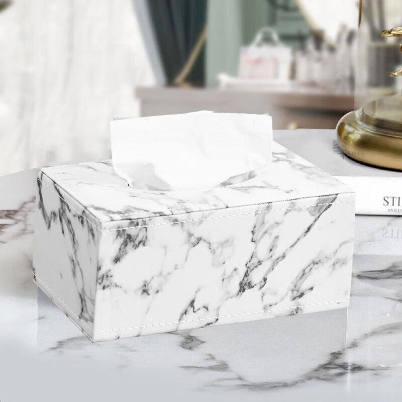 Nordic Marble Pattern Plastic Tissue Box