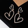 Dongmen Full Of Diamonds And Hollowed Out Long Peach Heart Earrings, Exaggerated Love And Cold Wind Earrings For Women