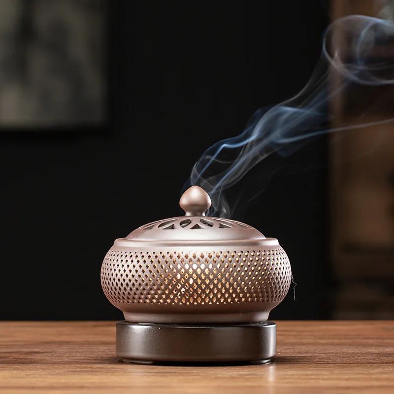Electronic Aromatherapy Furnace Temperature Heating Ceramic Aromatherapy Furnace Essential Oil, Small Night Light Incense Burner