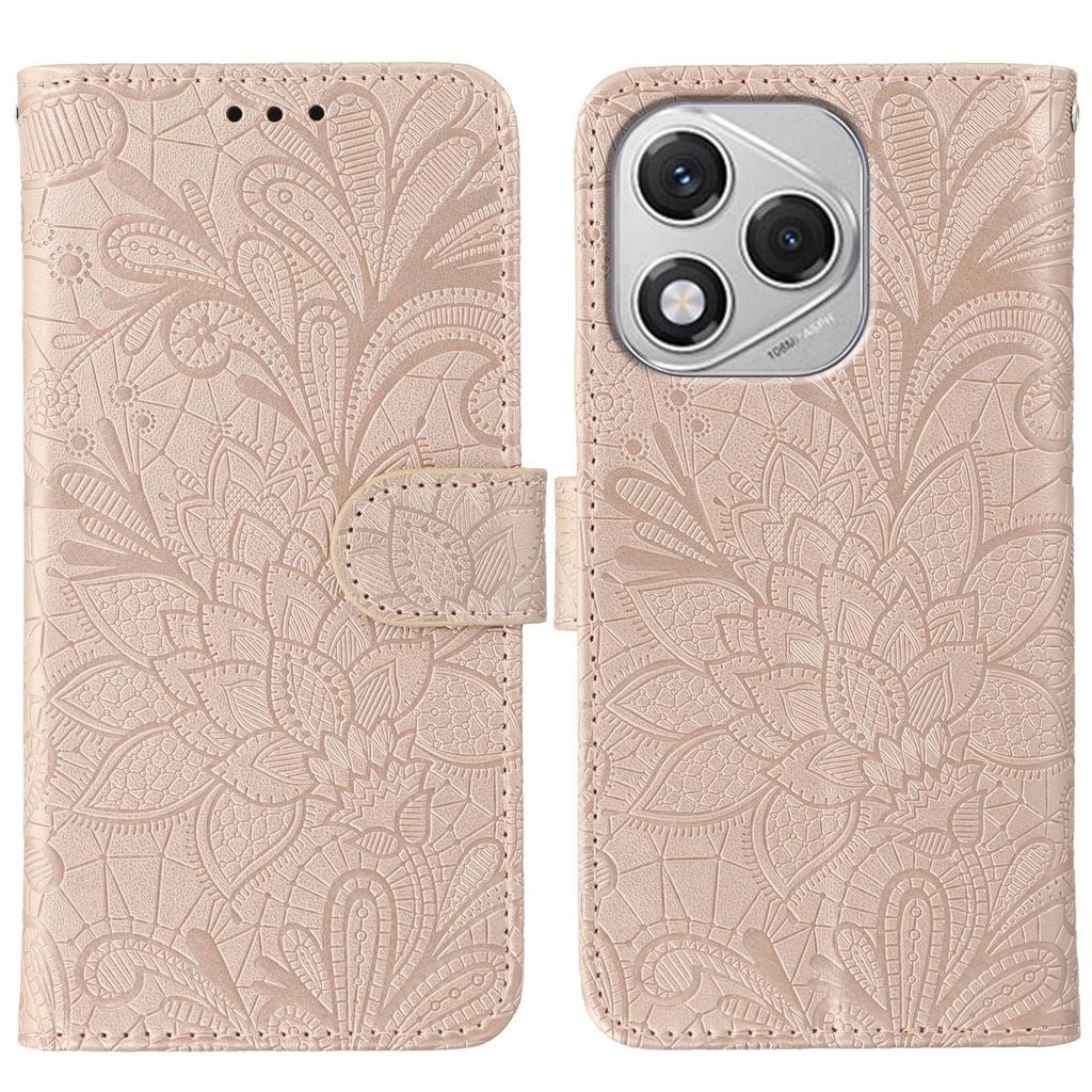 For Honor 400 Lite Case Lace Flowers PU Leather Flip Wallet Phone Cover