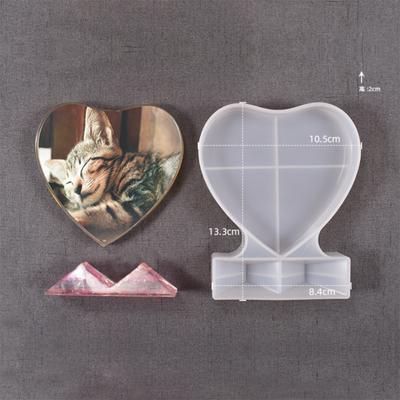 Heart-shaped  Silicone  Mold Diy Crystal Epoxy Love Photo Frame Mirror Frame Home Decoration Molds