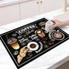 1Pcs Creative Pattern Printed Coffee Machine Mat Kitchen Counter Quick Water Absorption Utensil Drying Mat Desktop Drainage Mat
