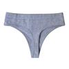 Women Panties G-string Elastic Mid Waist Solid Color Cotton Crotch Moisture