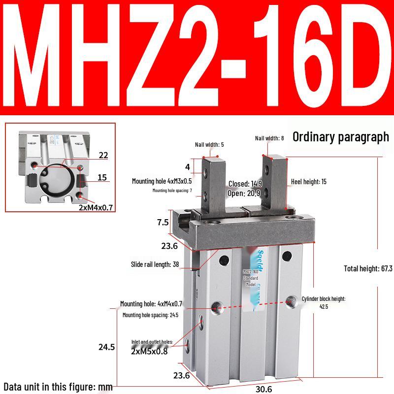 MHZL2 Pneumatic Finger Cylinder Parallel Manipulator Gripper MHZ2/HFZ Series