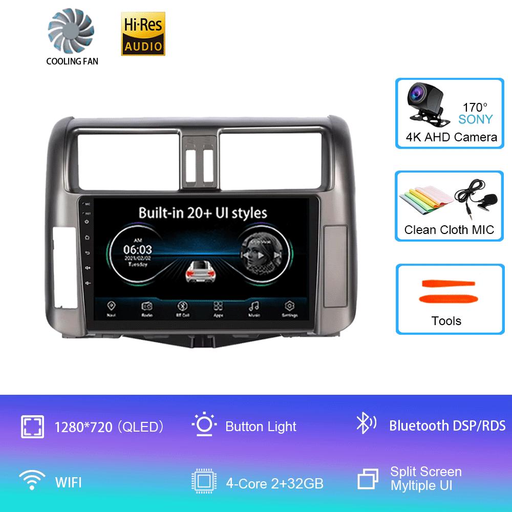 

Для Toyota Prado 2010-2013 Android 14 2din автомобильное радио Carplay Auto Stereo Radio GPS навигация 4G WIFI DSP CHINA