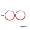 Fashion New Women's Hoop Earrings Red Pink Blue Green Smooth Loop Earrings for Female Exaggerated Ear Zircon Unusual Earrings