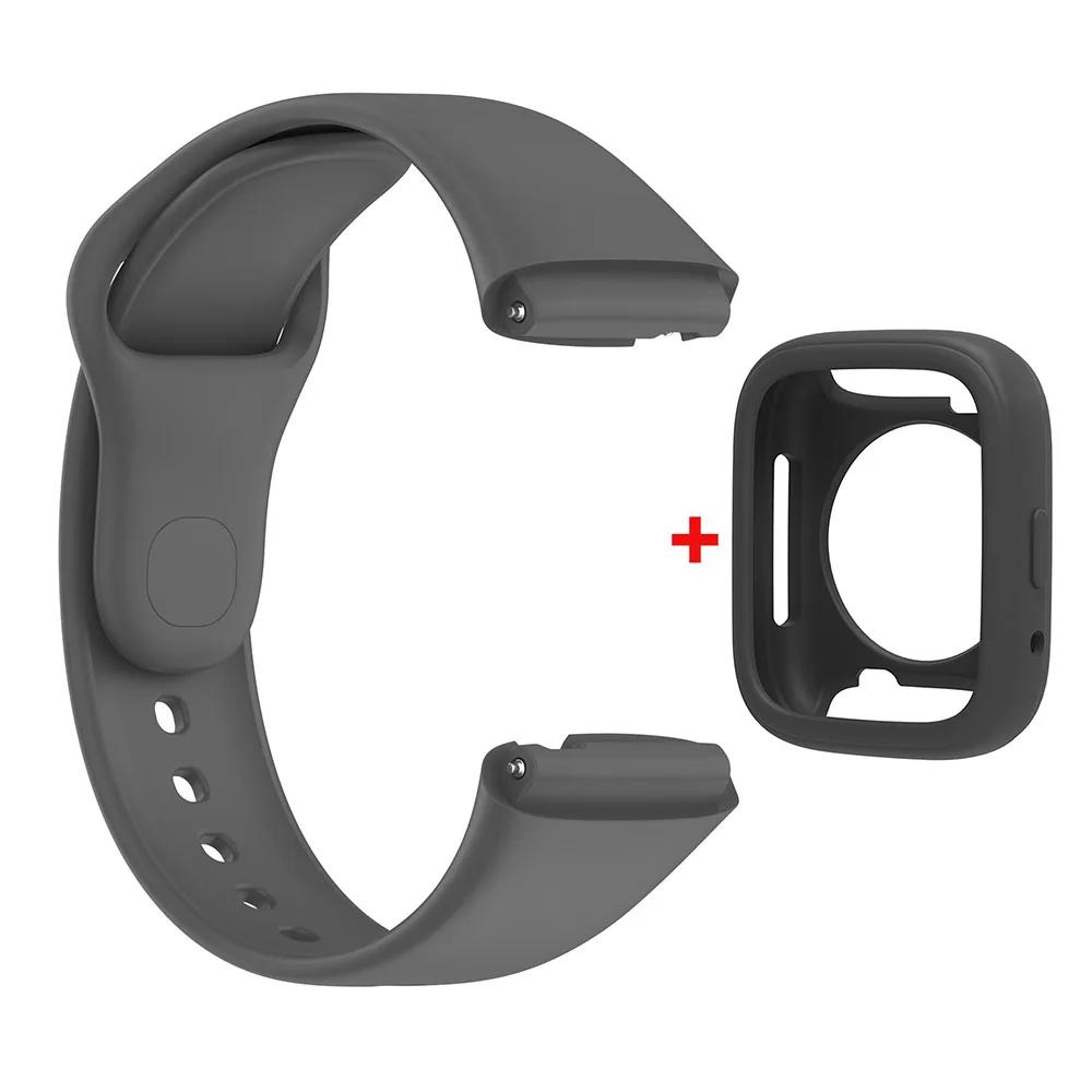 Silicone Strap For Redmi Watch 3 Active/Lite Bracelet Watchband + Protective Case Shell