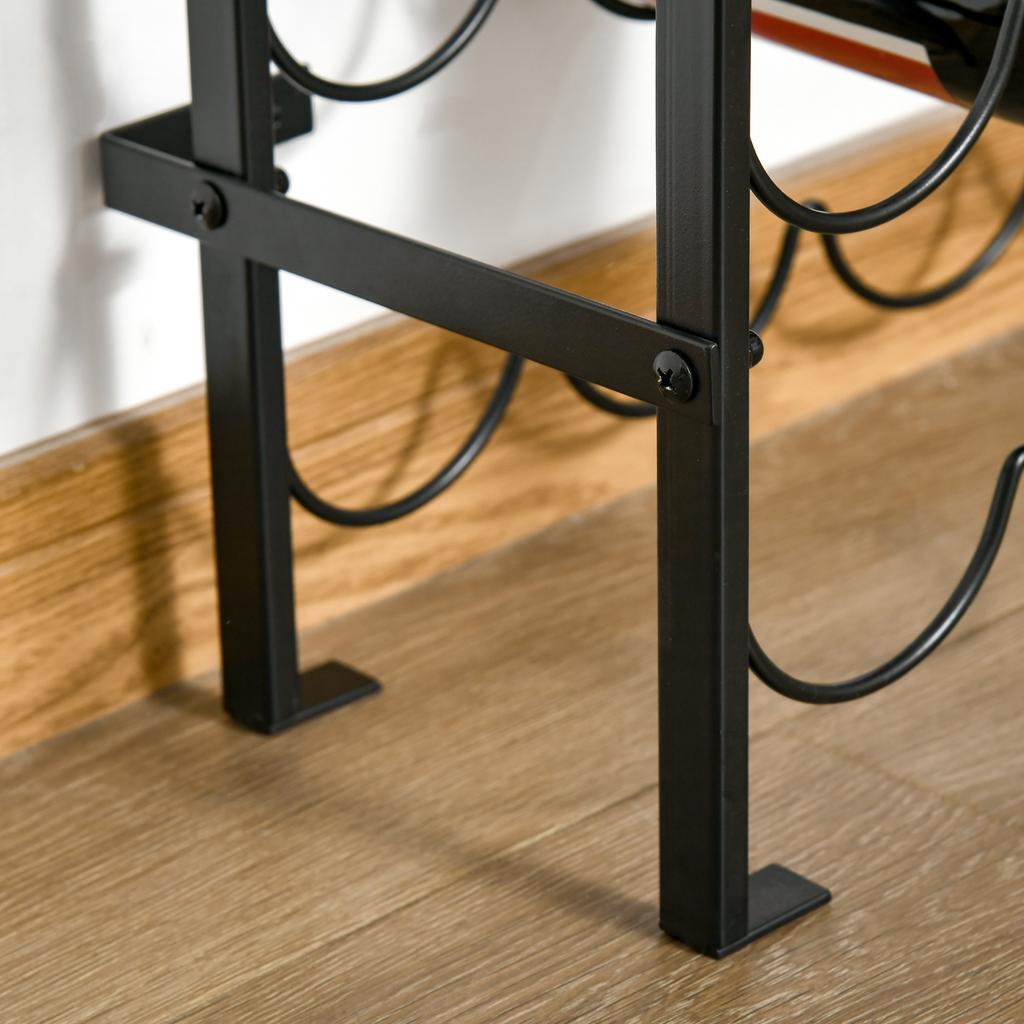 Wine Holder Rack with 10 Tier 60 Bottles Storage Ideal Bar Display In Black 63 X 20.5 X 118cm
