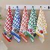 6PCS Kitchen Absorbent Printed Towels Dishcloth Hand Towel Cleaning Scrubber for Tableware Washing And Cleaning