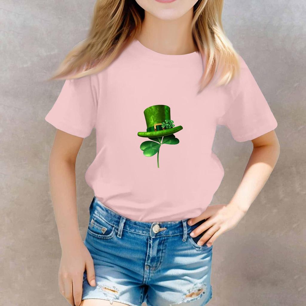 St. Patrick's Day Toddler Girl Boy T-Shirts Kids Top Boys And Girls Printed Short Sleeved T-shirt