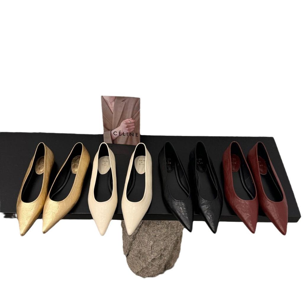 2025 Frühling und Herbst neue dünne hochhackige spitze Fußbedeckung flache Öffnung Abendtemperament Nische Mary Jane Damen Einzelschuhe