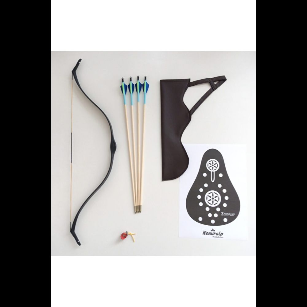 Buy Traditional Archery Beginner Junior Arrow Bow Set Black (4 Arrows