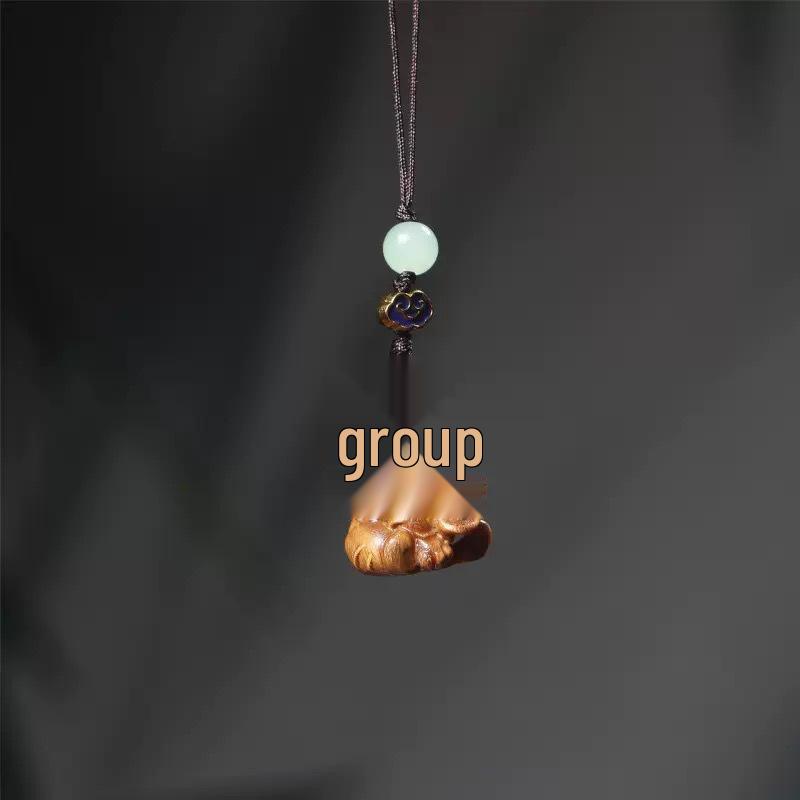 Cliff Cypress Zodiac Wood Carving Pendant Keychain