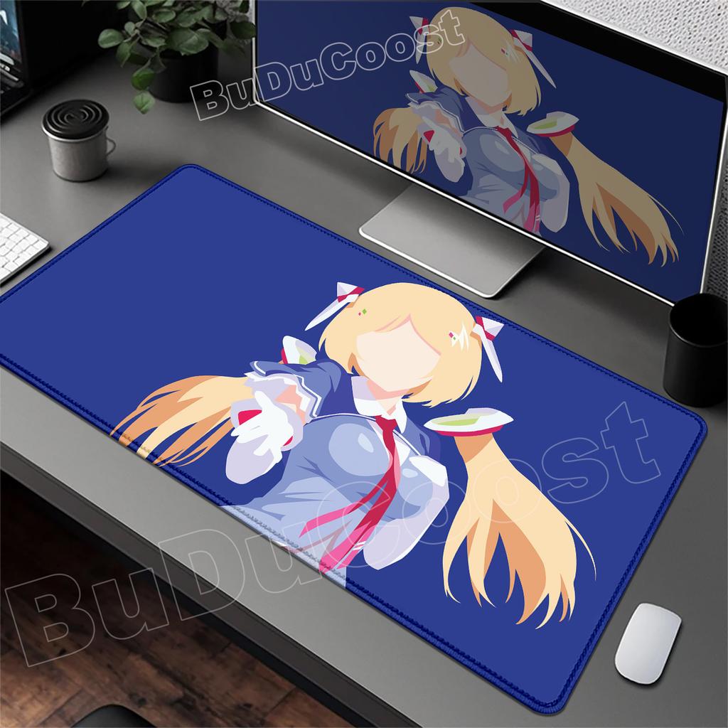 Kawaii Mouse Pad Anime Cute Girl Aki Rosenthal Gamer Computer Desk Mat Keyboard PC Gaming Accessories Mousepad Rubber Anime Girl