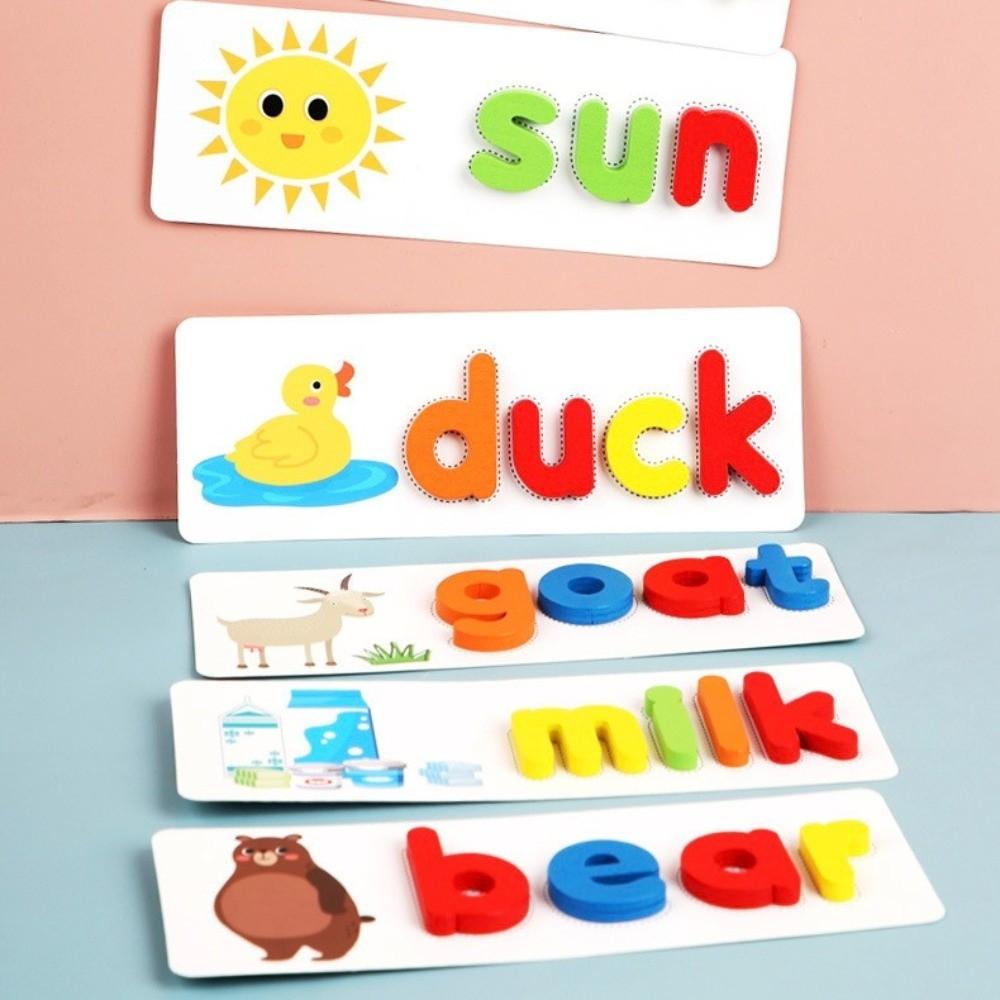 English Wooden Spelling Game Letter Matching Jigsaw Letter Puzzles  Early Childhood