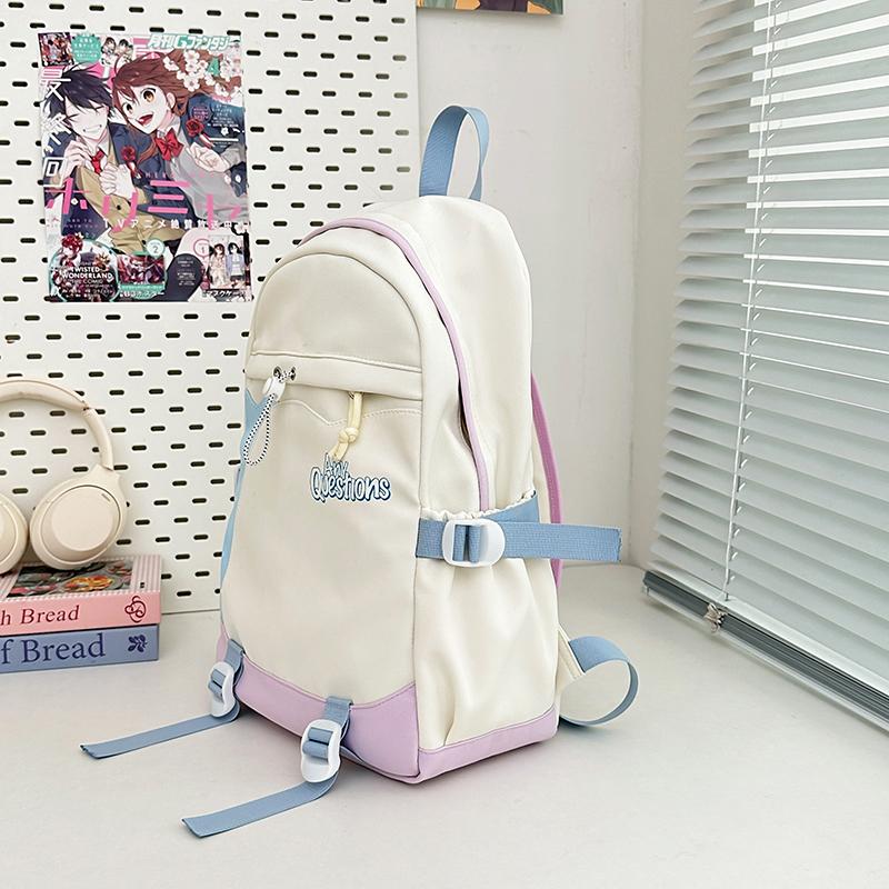 Sac d'école étudiant couleur contrastée Filles Sac à dos de campus Sac à dos pour ordinateur