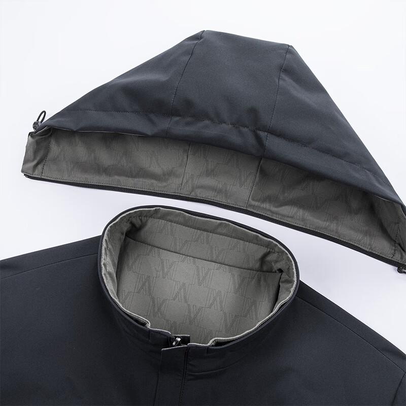 Romon Men's Reversible Business Casual Jacket with Detachable Hood