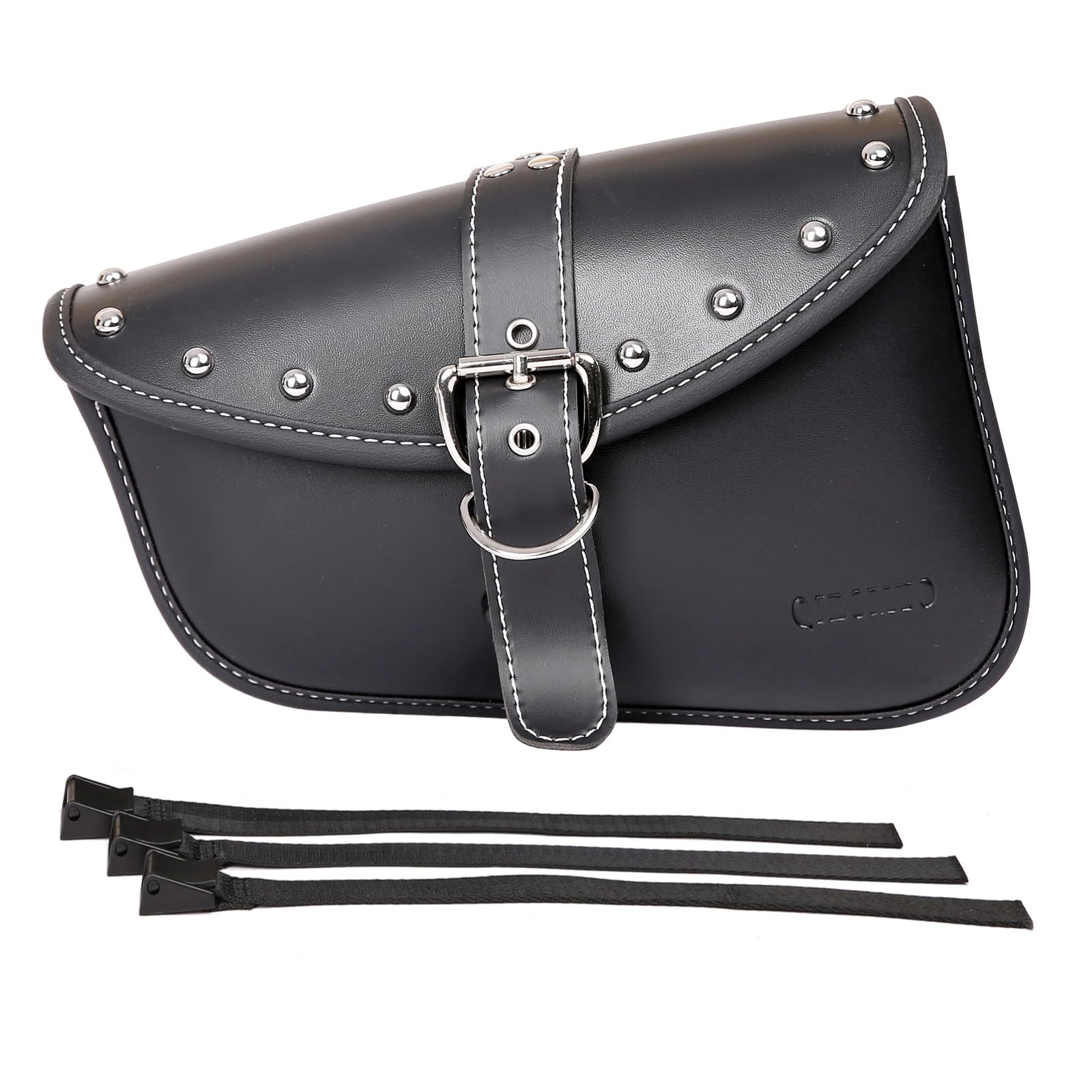 

QJBOMTO Motorcycle Saddlebag Side Bag PVC Leather Saddlebag for Harley Sportster Waterproof Side Tool Universal Storage Tool Bag for Motorcycles -