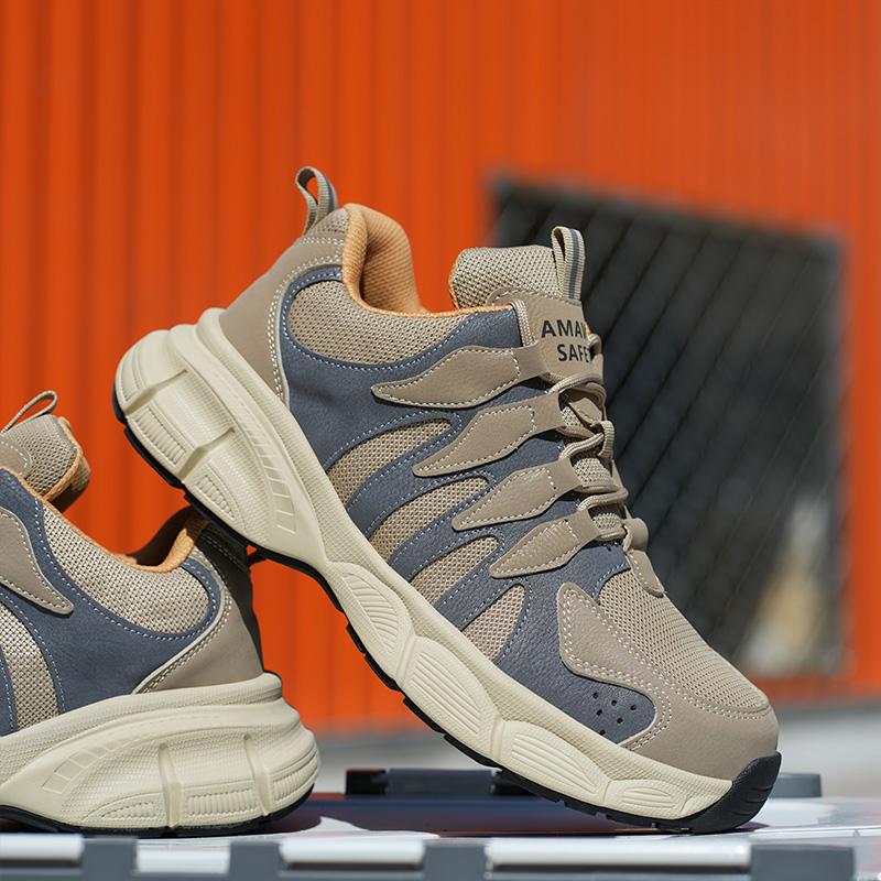 Comfortable Work Sneakers Men Safety Shoes Construction Steel Toe Work Shoes Safety Boots Men Shoes Anti-Puncture Working Summer
