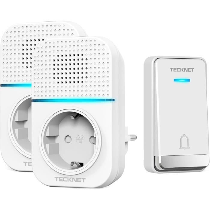 Sonnette sans Fil, 300 Mètres Sonnette de Porte IP55 Étanche Carillon