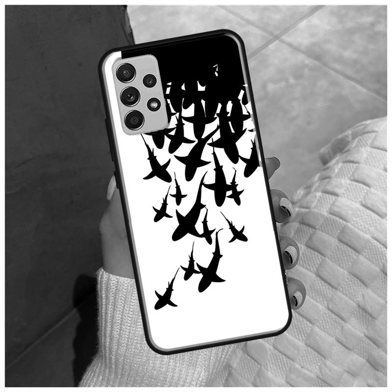 Cartoon Sharks Case For Samsung Galaxy A14 A34 A54 A12 A22 A32 A42 A52 A13 A23 A33 A53 A50 A51 A71 Cover