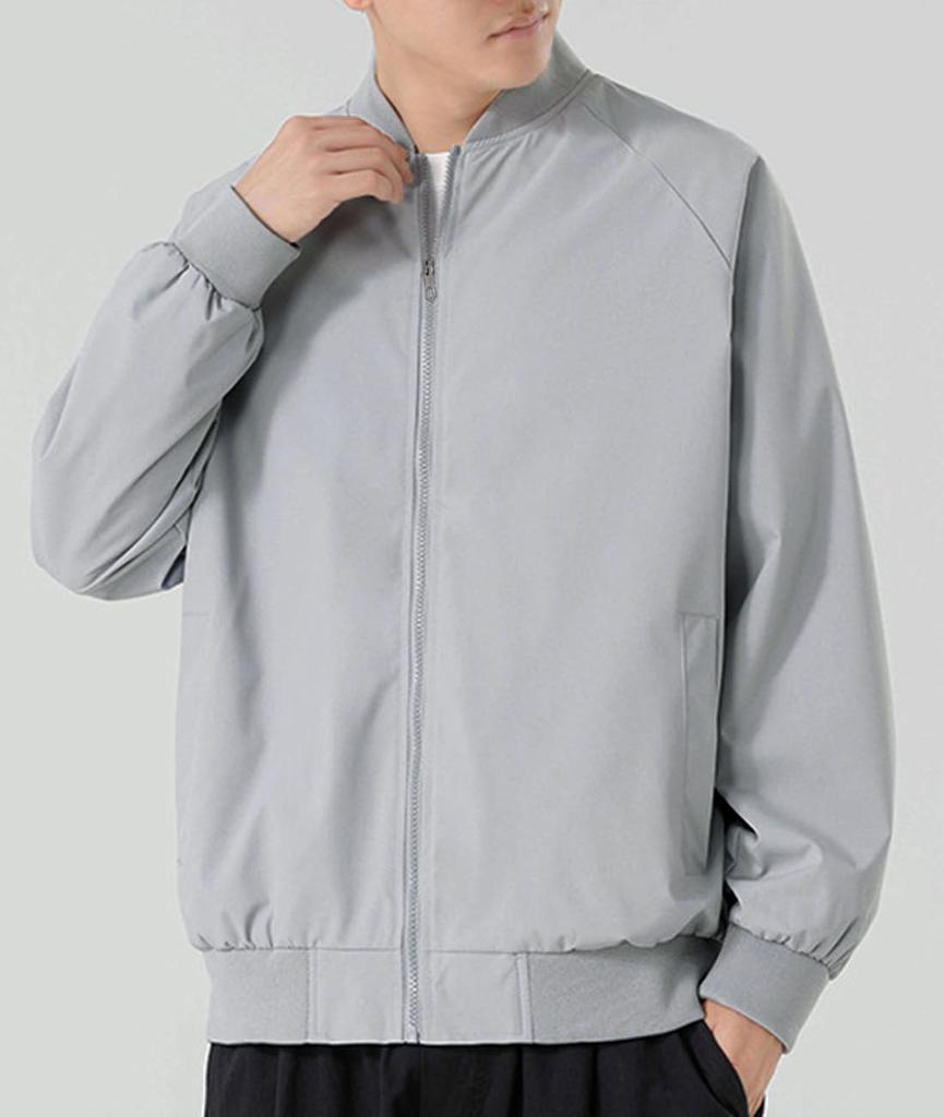 Autumn Jacket Loose Casual Business Stylish Blouson Large Size [EASTEMPO] Men's MA-1 (2XL, Gray)