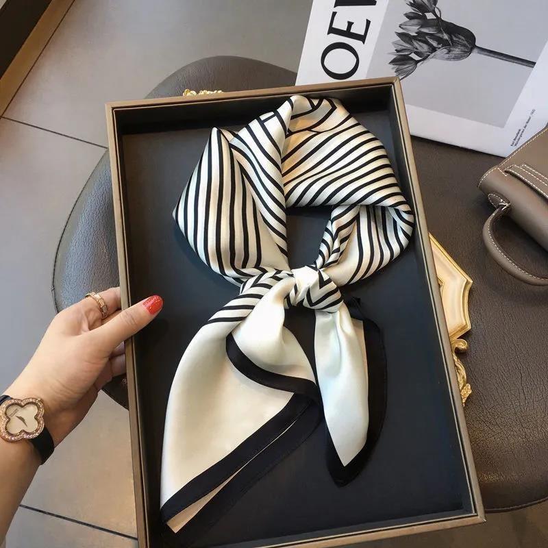 70 simulated silk scarf square scarf women's fashion letter printing small square scarf workplace decoration scarf scarf