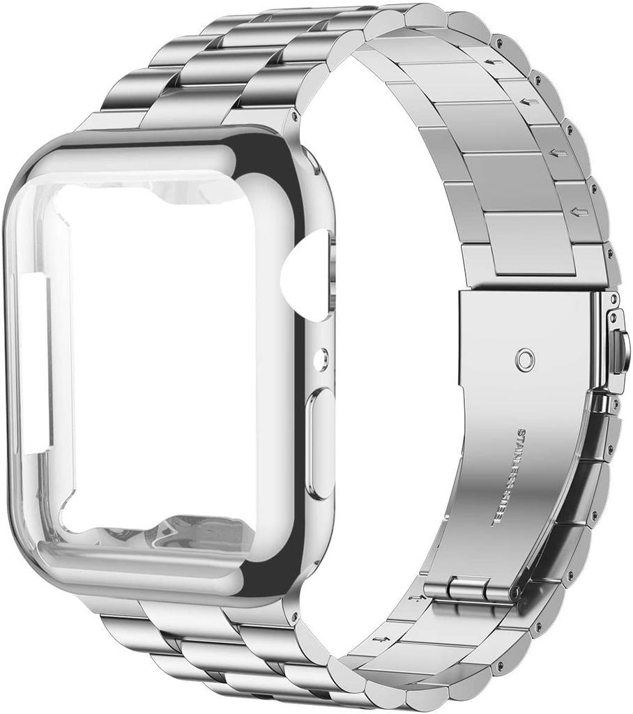 Case+Strap iWatch Band Ultra2 49mm Stainless Steel Metal Strap For Apple Watch 9 41 45MM 44mm 40mm SE Series 8 7 6 5 4 Cover