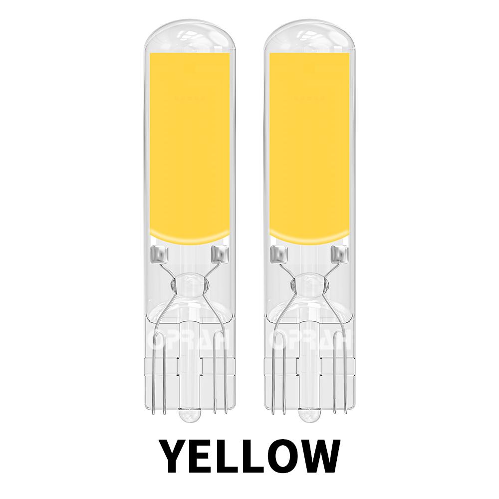 10PCS T10 W5W 194 T15 W16W Sapphire Drive-free LED Bulbs COB Interior Car Reading Lights Dome Auto Brake Lamp White 6000K Yellow