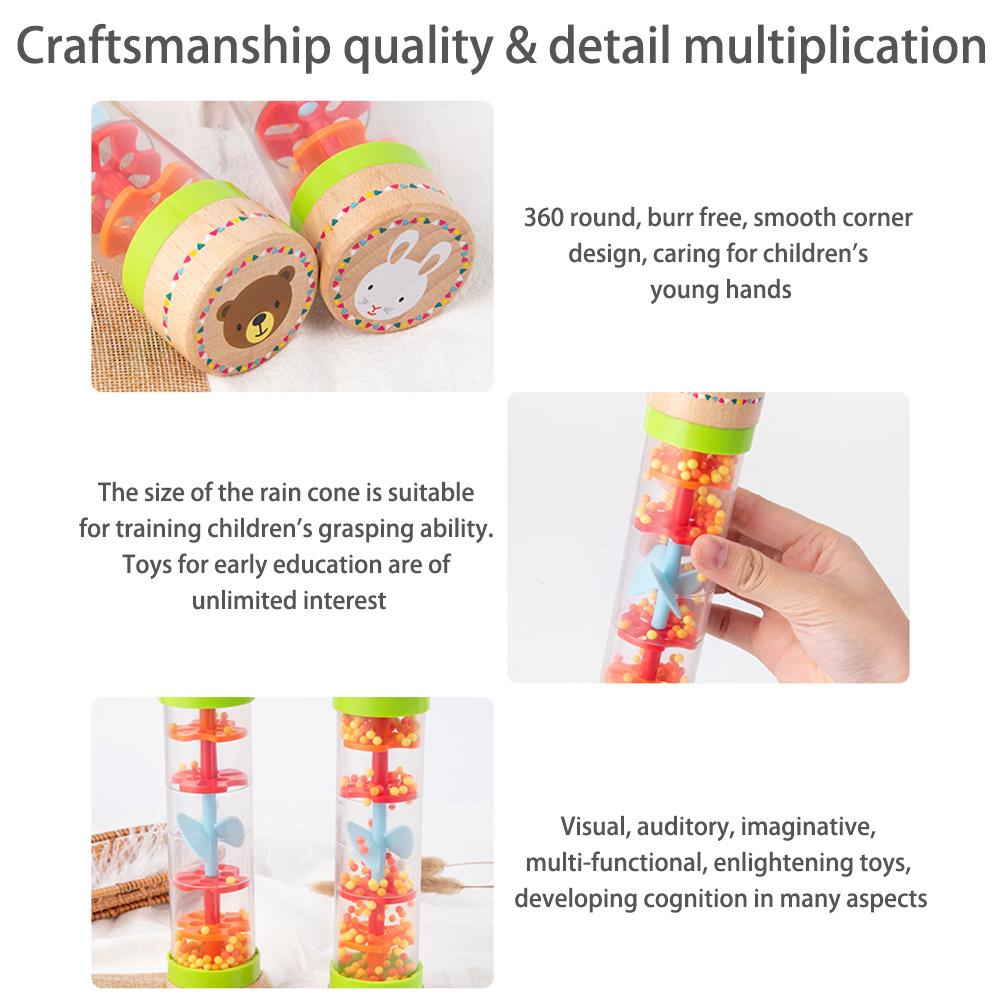 Kids Rain Rainmaker Rain Stick Musical Toy Raindrop Sound for Kids Rain Stick Baby Educational