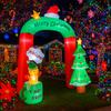 8.8FT/2.7M Inflatable Christmas Arch with Gingerbread Man Hot Coffee and Welcome, Glowing Outdoor Yard Decor