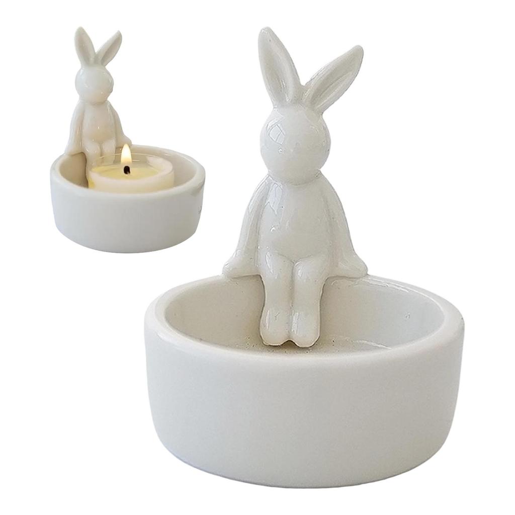 Cartoon Animal Candle Holder with Adorable Bunny Design Home Decor Suitable for Living Room Bedroom