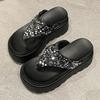 Fashion New 8 Cm Waterproof Platform Bling Designer Brand Flip-flops Women Summer Sexy Clip Toe Platform Sandals Comfortable Beach Shoes