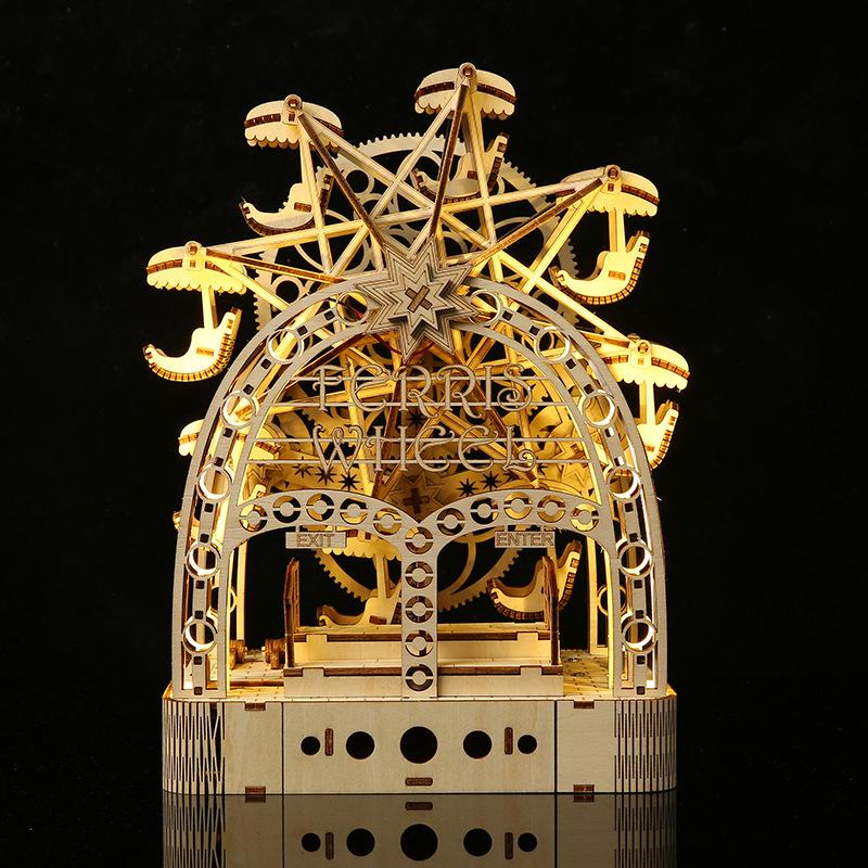 3D Ferris Wheel Hand-Crank Puzzle - Creative Educational Toy & Desktop Ornament for Kids