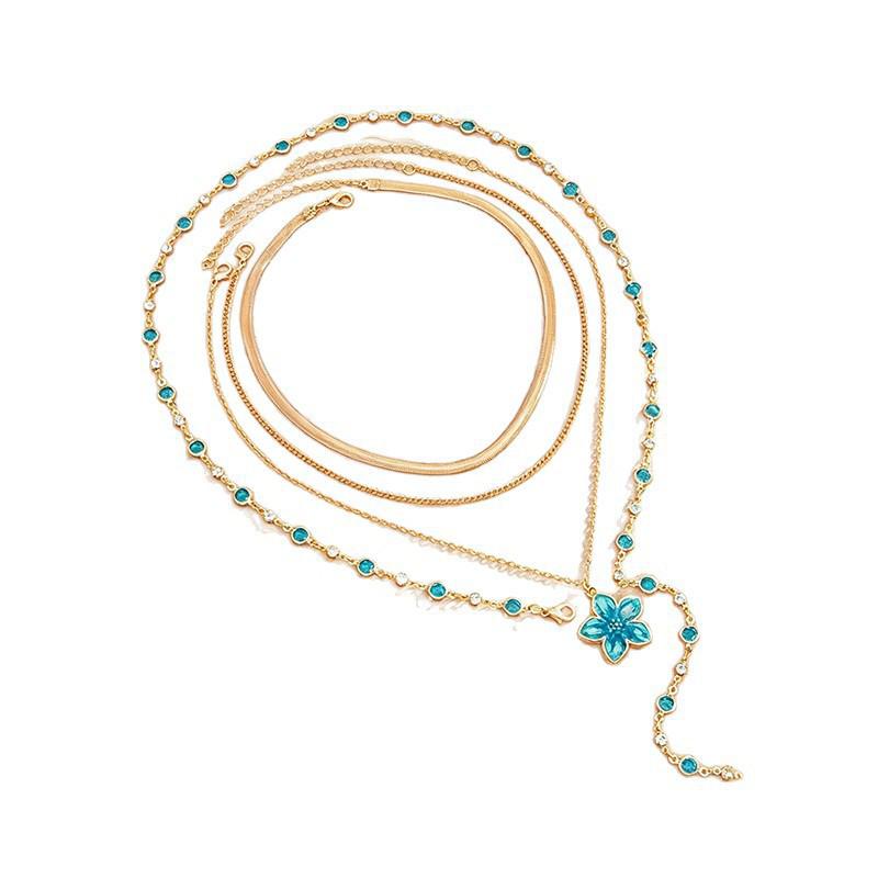 Colorful Summer Dopamine Multi-Layer Floral Necklace for Women - 2026 High-End Clavicle Chain Accessories