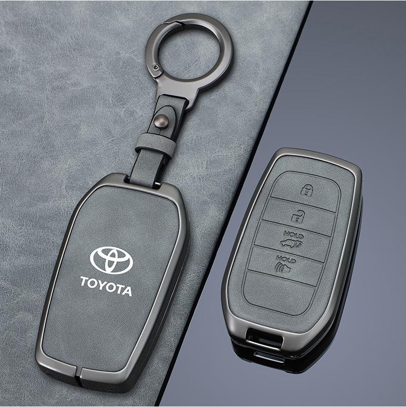 SRJU4 Zinc Alloy Car Key Case Cover For Toyota Camry Corolla RAV4 Highlander Avalon 2015 2016 2017 2018 Protector Shell Auto Accessory