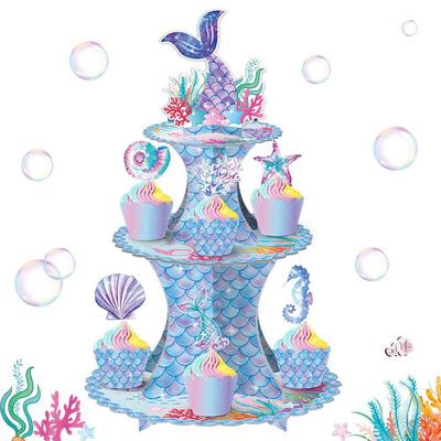 Cake Stand Wedding Birthday Friends Party Mermaid Theme Decoration Celebration Dessert Table Cake Tray Sweet Table Layout