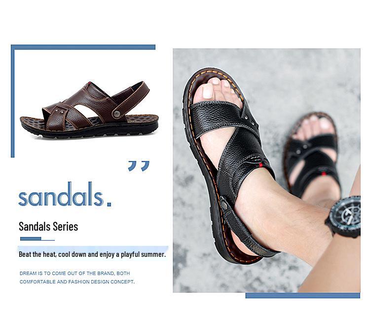 2023 Men's Genuine Leather Casual Beach Sandals