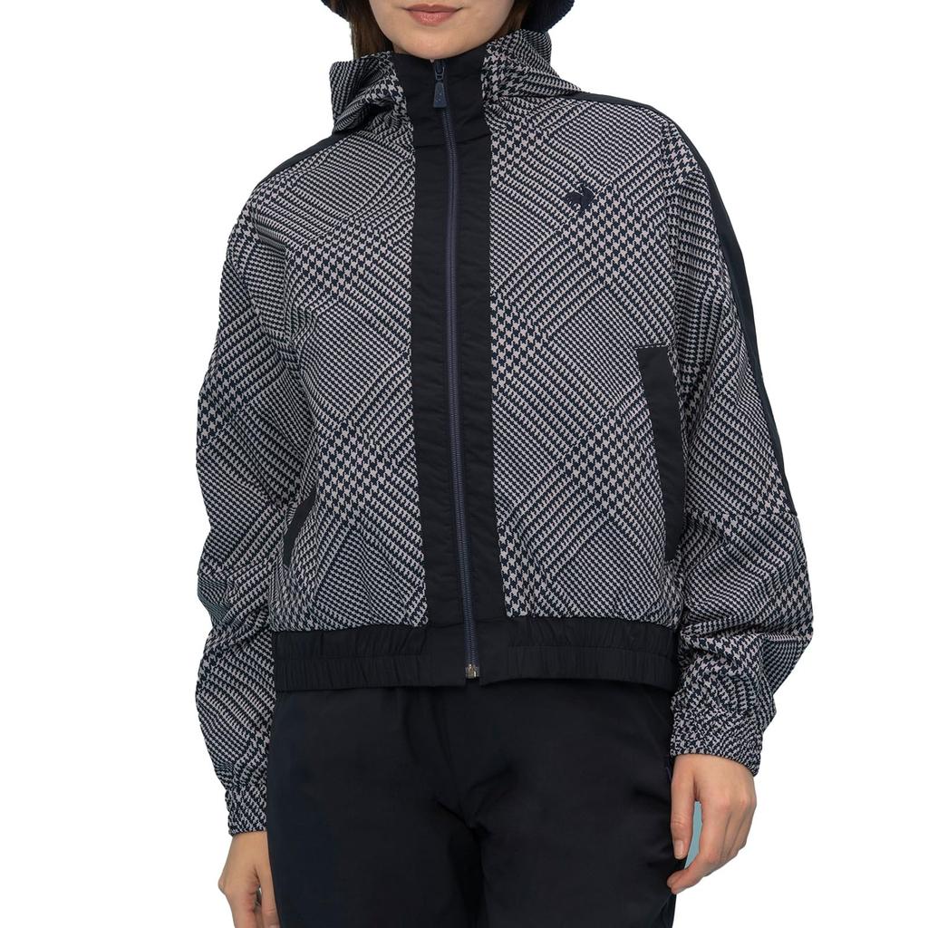 Le Coq Sportif Graphic Windbreaker and Long Navy Size S Women's Jacket, Water-Repellent, Windproof, Warm, Sleeve, (LT4FWB) (LT4FWB31L)