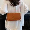 Solid Color Women's Shoulder Bag Wide Strap Handbag Brand Samll Crossbody Bag PU Leather Envelope Bag Lady Satchel Flap Handbags